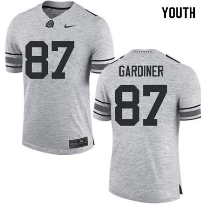 NCAA Ohio State Buckeyes Youth #87 Ellijah Gardiner Gray Nike Football College Jersey JKX7345BZ